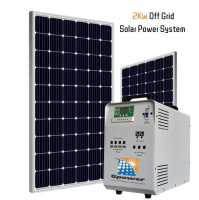Off Grid 2000W Solar Power Home Kit Dengan Baterai 12V 200AH