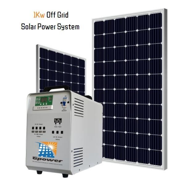 Tanah Memasang Off Grid 1KW Solar Power Home Kit Untuk Rumah Mungil