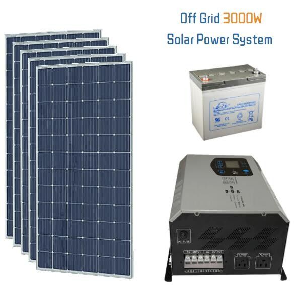 3kw Off Grid Inverter Solar Power Home Kit Dengan 4 Unit Baterai